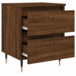 Tables de chevet 2 pcs chêne marron 40x35x50 cm bois ingénierie – Image 4