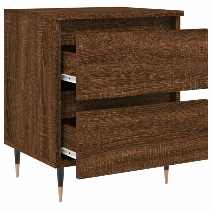 Tables de chevet 2 pcs chêne marron 40x35x50 cm bois ingénierie – Image 4