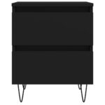 Table de chevet Noir 40x35x50 cm Bois d’ingénierie – Image 3