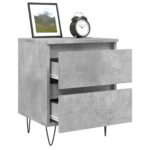 Table de chevet gris béton 40x35x50 cm bois d’ingénierie – Image 2