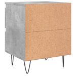 Table de chevet gris béton 40x35x50 cm bois d’ingénierie – Image 6