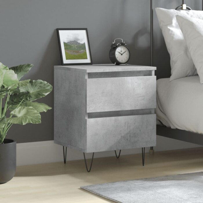 VXL8720845905354_m_en_hd_1.jpg Table de chevet gris béton 40x35x50 cm bois d’ingénierie – Image 1