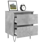 Tables de chevet 2 pcs gris béton 40x35x50 cm bois d’ingénierie – Image 2
