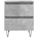 Tables de chevet 2 pcs gris béton 40x35x50 cm bois d’ingénierie – Image 3