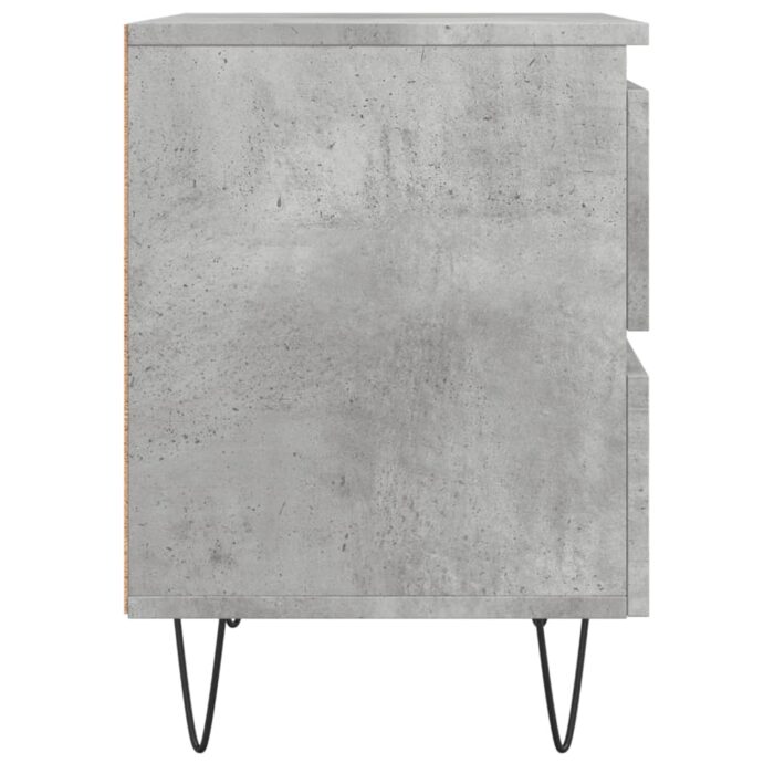 Tables de chevet 2 pcs gris béton 40x35x50 cm bois d’ingénierie – Image 5