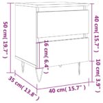 Tables de chevet 2 pcs gris béton 40x35x50 cm bois d’ingénierie – Image 9