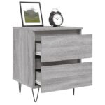 Tables de chevet 2 pcs sonoma gris 40x35x50 cm bois ingénierie – Image 2