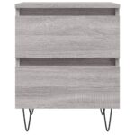 Tables de chevet 2 pcs sonoma gris 40x35x50 cm bois ingénierie – Image 3