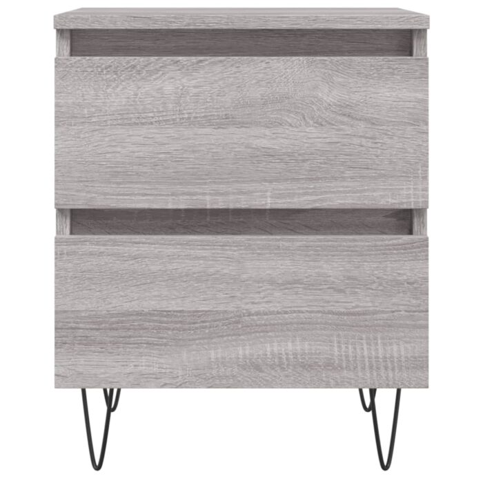 Tables de chevet 2 pcs sonoma gris 40x35x50 cm bois ingénierie – Image 3
