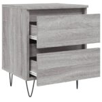 Tables de chevet 2 pcs sonoma gris 40x35x50 cm bois ingénierie – Image 4