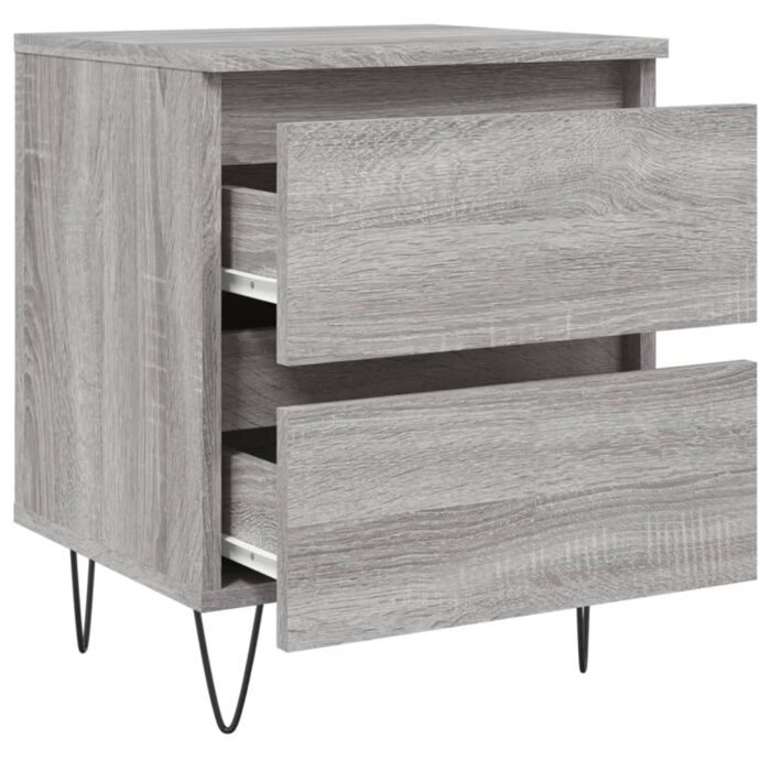 Tables de chevet 2 pcs sonoma gris 40x35x50 cm bois ingénierie – Image 4