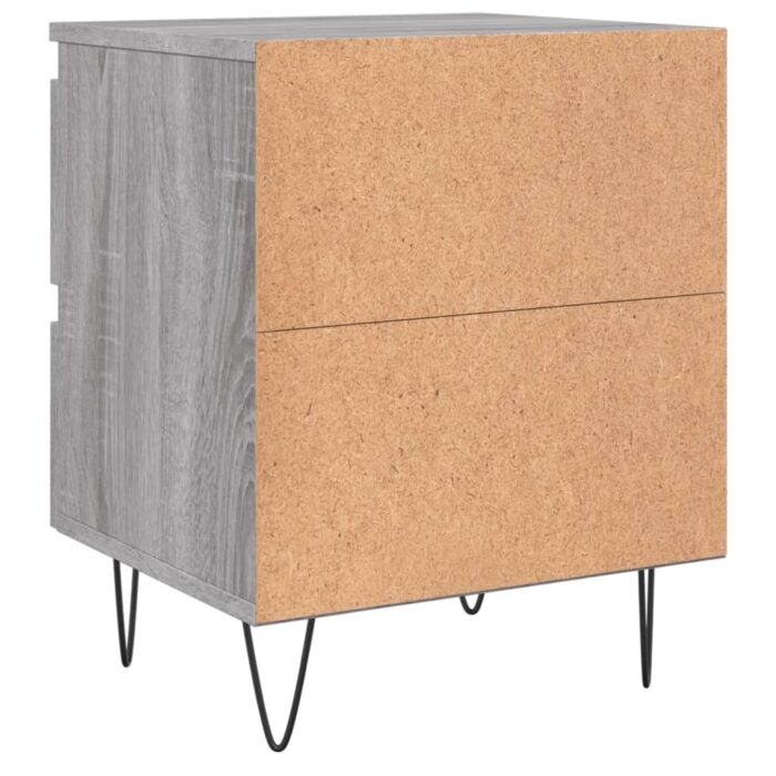 Tables de chevet 2 pcs sonoma gris 40x35x50 cm bois ingénierie – Image 6