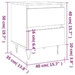 Tables de chevet 2 pcs sonoma gris 40x35x50 cm bois ingénierie – Image 9