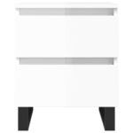Tables de chevet 2 pcs blanc brillant 40x35x50 cm – Image 3