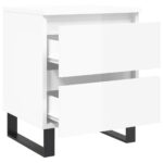 Tables de chevet 2 pcs blanc brillant 40x35x50 cm – Image 4