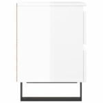 Tables de chevet 2 pcs blanc brillant 40x35x50 cm – Image 5