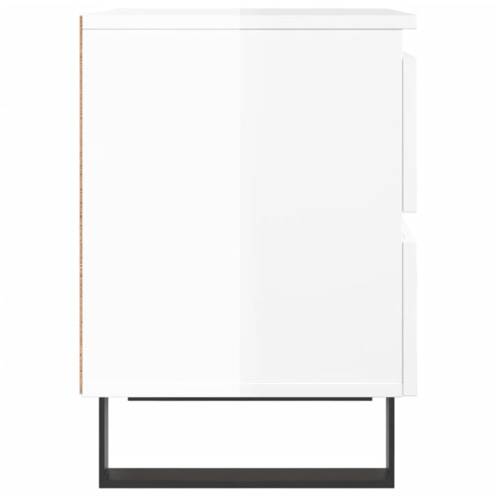 Tables de chevet 2 pcs blanc brillant 40x35x50 cm – Image 5