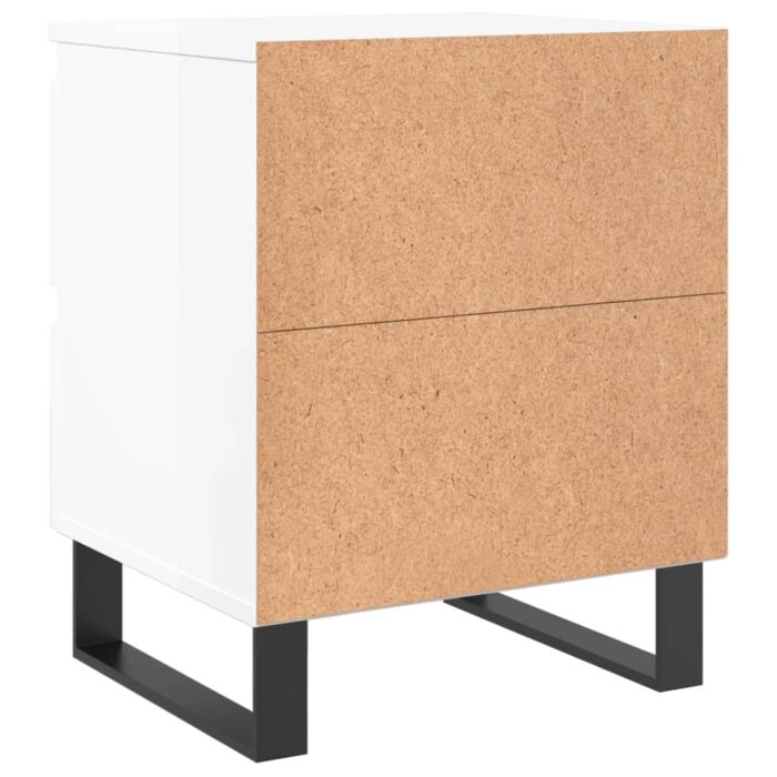 Tables de chevet 2 pcs blanc brillant 40x35x50 cm – Image 6