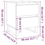 Tables de chevet 2 pcs chêne fumé 40x35x50 cm bois ingénierie – Image 9