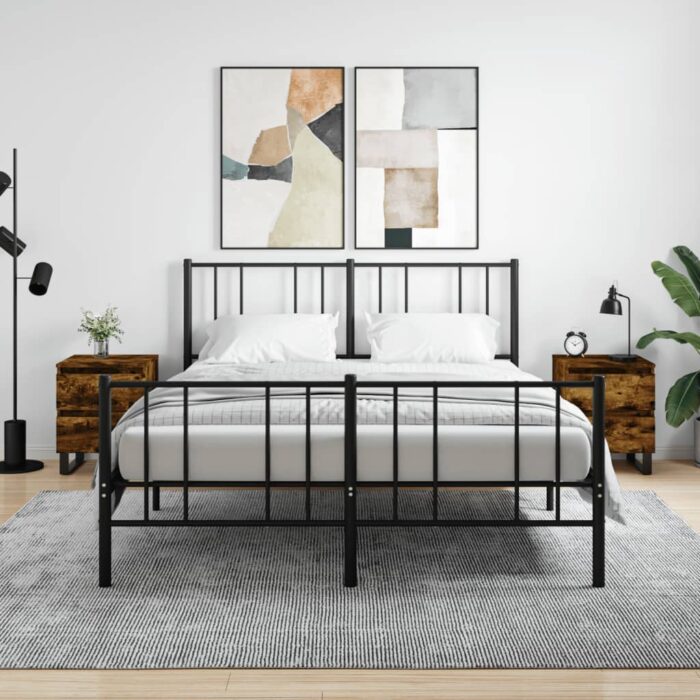 Tables de chevet 2 pcs chêne fumé 40x35x50 cm bois ingénierie – Image 1