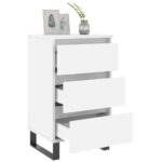 Tables de chevet 2 pcs blanc 40x35x69 cm bois d’ingénierie – Image 2