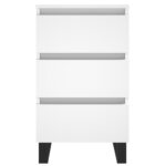 Tables de chevet 2 pcs blanc 40x35x69 cm bois d’ingénierie – Image 3