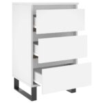 Tables de chevet 2 pcs blanc 40x35x69 cm bois d’ingénierie – Image 4