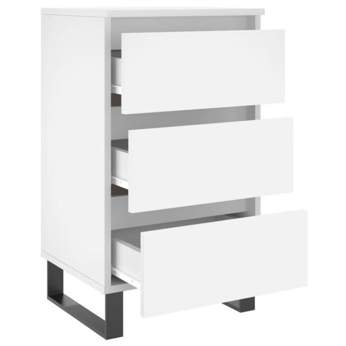 Tables de chevet 2 pcs blanc 40x35x69 cm bois d’ingénierie – Image 4