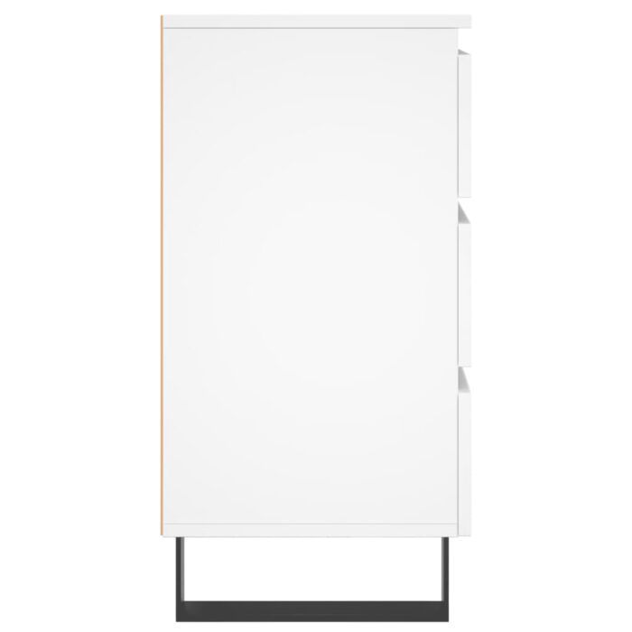 Tables de chevet 2 pcs blanc 40x35x69 cm bois d’ingénierie – Image 5