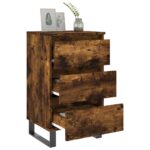 Tables de chevet 2 pcs chêne fumé 40x35x69 cm bois ingénierie – Image 2