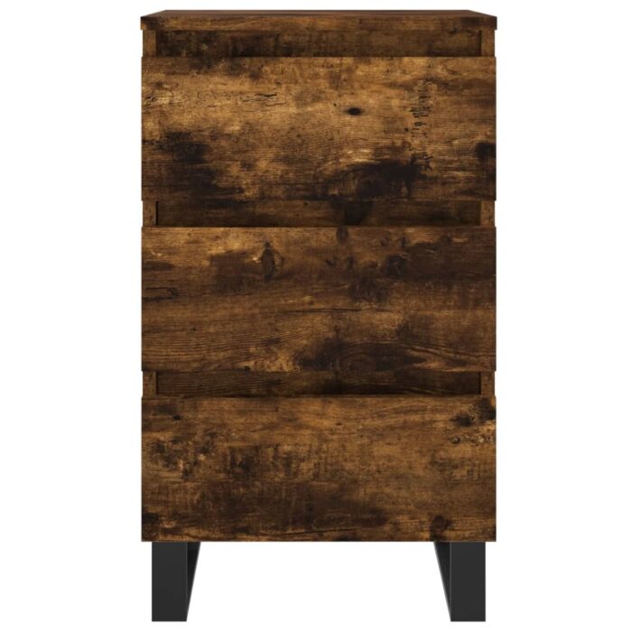 Tables de chevet 2 pcs chêne fumé 40x35x69 cm bois ingénierie – Image 3