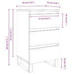 Tables de chevet 2 pcs chêne fumé 40x35x69 cm bois ingénierie – Image 9