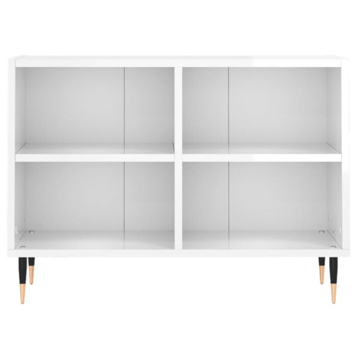 Meuble TV blanc brillant 69,5 x 30 x 50 cm bois d'ingénierie – Image 2