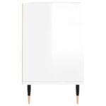 Meuble TV blanc brillant 69,5 x 30 x 50 cm bois d'ingénierie – Image 3