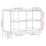 Meuble TV blanc brillant 69,5 x 30 x 50 cm bois d'ingénierie – Image 7