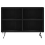 Meuble TV noir 69,5 x 30 x 50 cm bois d'ingénierie – Image 2