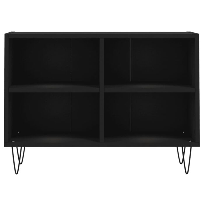 Meuble TV noir 69,5 x 30 x 50 cm bois d'ingénierie – Image 2