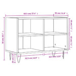 Meuble TV noir 69,5 x 30 x 50 cm bois d'ingénierie – Image 7