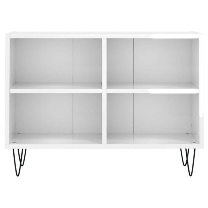 Meuble TV blanc brillant 69,5 x 30 x 50 cm bois d'ingénierie – Image 2