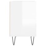 Meuble TV blanc brillant 69,5 x 30 x 50 cm bois d'ingénierie – Image 3