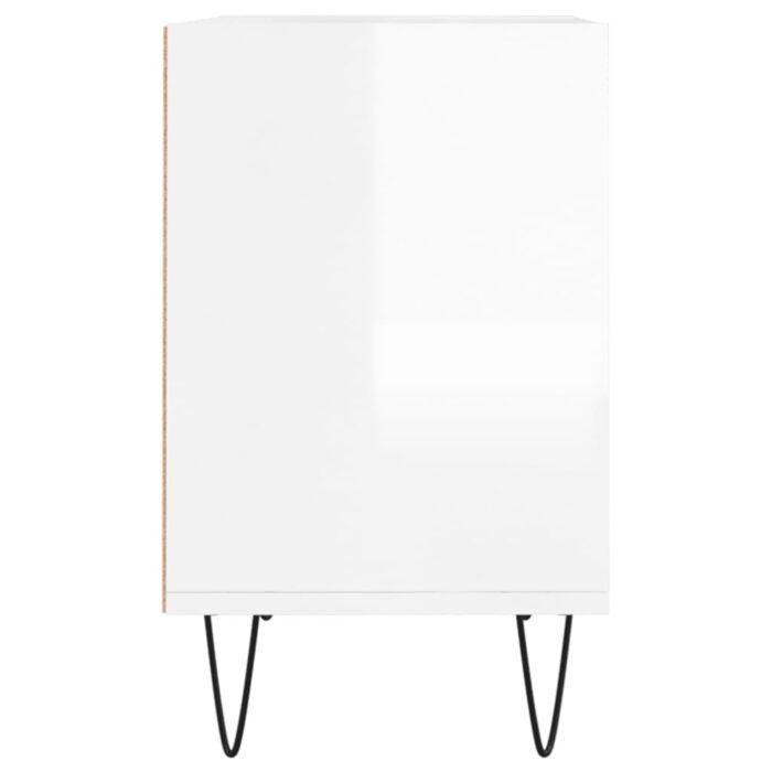 Meuble TV blanc brillant 69,5 x 30 x 50 cm bois d'ingénierie – Image 3