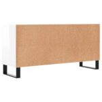 Meuble TV blanc brillant 103,5x30x50 cm bois d'ingénierie – Image 4