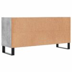 Meuble TV gris béton 103,5x30x50 cm bois d'ingénierie – Image 4