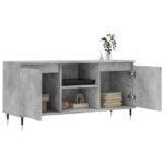 Meuble TV gris béton 104x35x50 cm bois d'ingénierie – Image 2