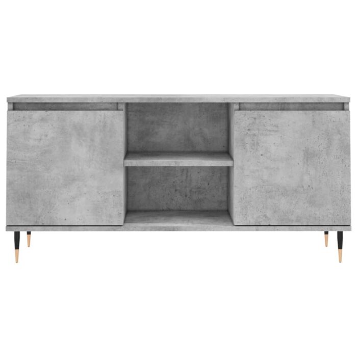 Meuble TV gris béton 104x35x50 cm bois d'ingénierie – Image 3