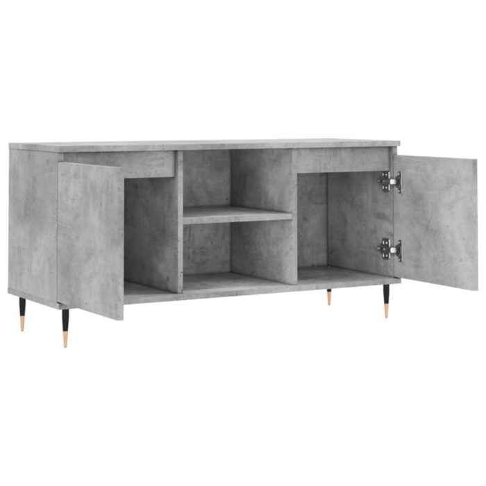 Meuble TV gris béton 104x35x50 cm bois d'ingénierie – Image 4