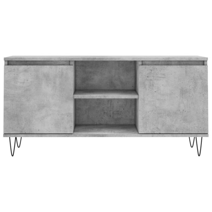Meuble TV gris béton 104x35x50 cm bois d'ingénierie – Image 3