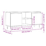Meuble TV gris béton 104x35x50 cm bois d'ingénierie – Image 9