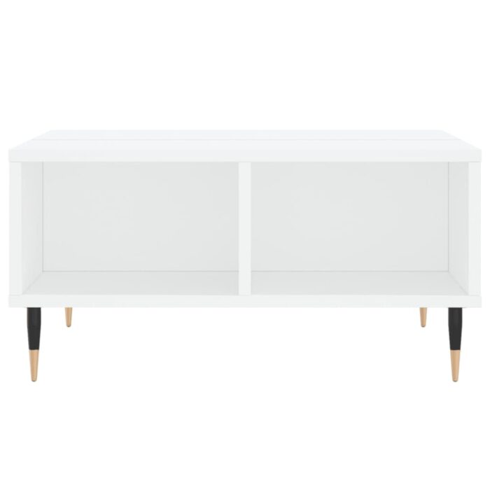 Table basse blanc 60x60x30 cm bois d'ingénierie – Image 2