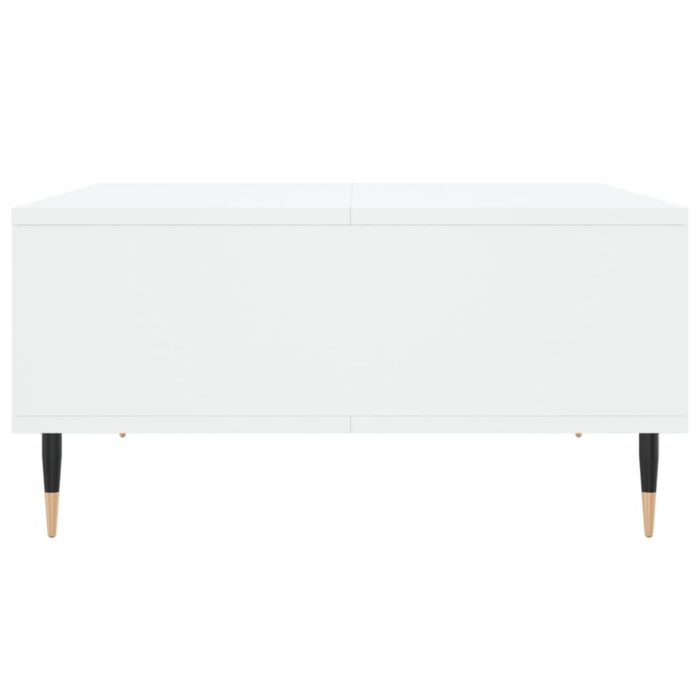Table basse blanc 60x60x30 cm bois d'ingénierie – Image 3